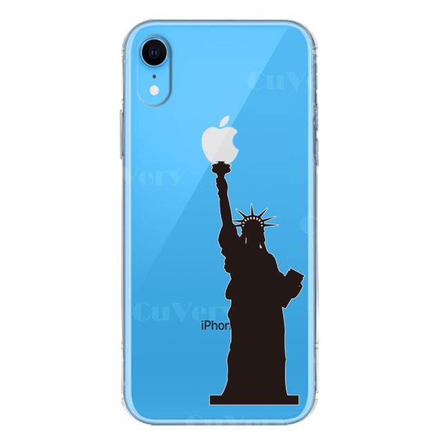 iPhoneXR ケース クリア ソフト 自由の女神 スマホケース ワイヤレス充電対応 ソフトスマホケース 送料無料-4