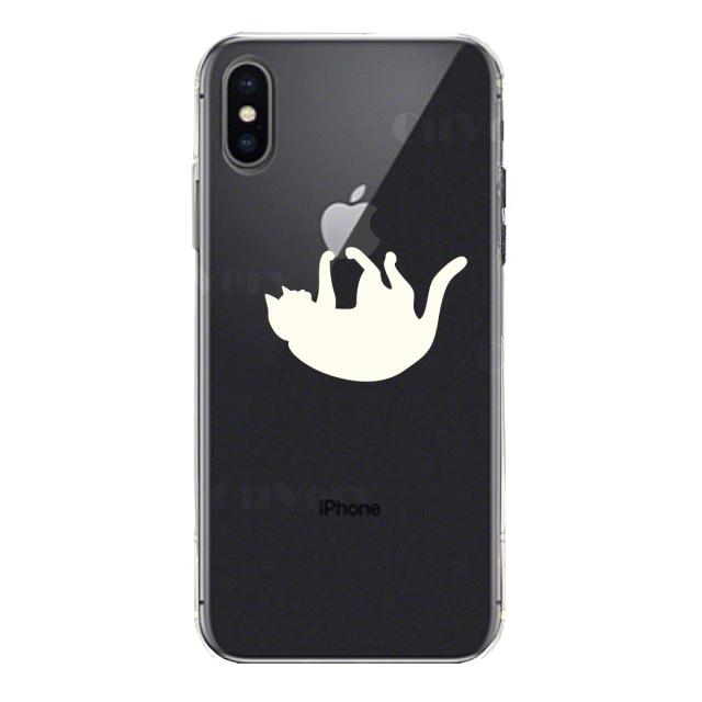 iPhoneX ケース iPhoneXS ケース ソフト ぶらさがりネコ ホワイト スマホケース ソフトスマホケース 送料無料-2