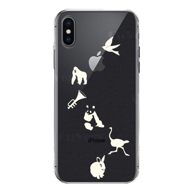 iPhoneX ケース iPhoneXS ケース ソフト 動物 しりとり ホワイト スマホケース ソフトスマホケース 送料無料-2