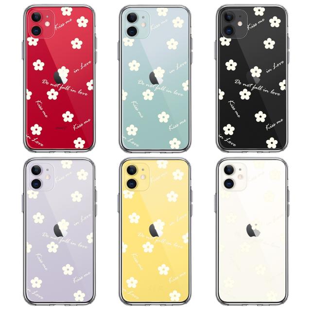 iPhone11 ケース クリアフラワー ライトイエロー スマホケース 側面ソフト 背面ハード ハイブリッド 送料無料-1