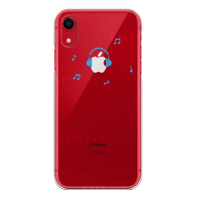 iPhone11 ケース クリア音楽 music ヘッドフォン ブルー スマホケース 側面ソフト 背面ハード ハイブリッド 送料無料-6
