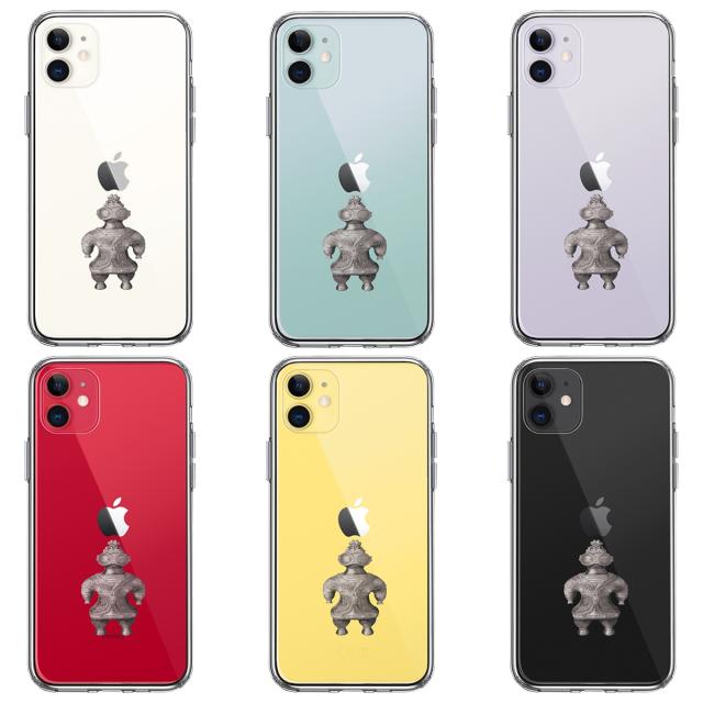 iPhone11 ケース クリア縄文 遮光器土偶 スマホケース 側面ソフト 背面ハード ハイブリッド 送料無料-1