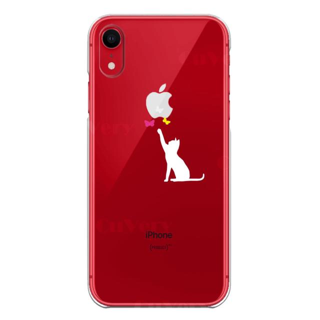 iPhone11 ケース クリア猫 CAT ねこ にゃんこ 蝶々 ホワイト スマホケース 側面ソフト 背面ハード ハイブリッド 送料無料-6