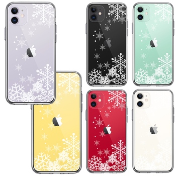 iPhone11 ケース クリア雪の結晶 スマホケース 側面ソフト 背面ハード ハイブリッド 送料無料-1