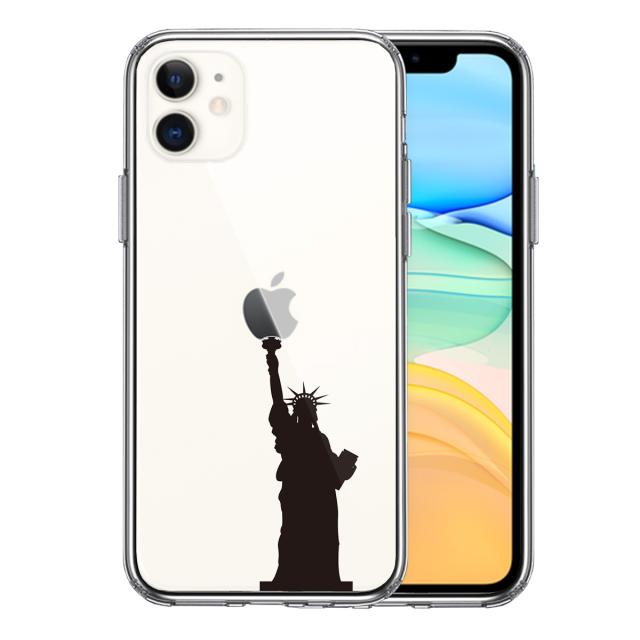iPhone11 ケース クリア自由の女神 スマホケース 側面ソフト 背面ハード ハイブリッド 送料無料-0