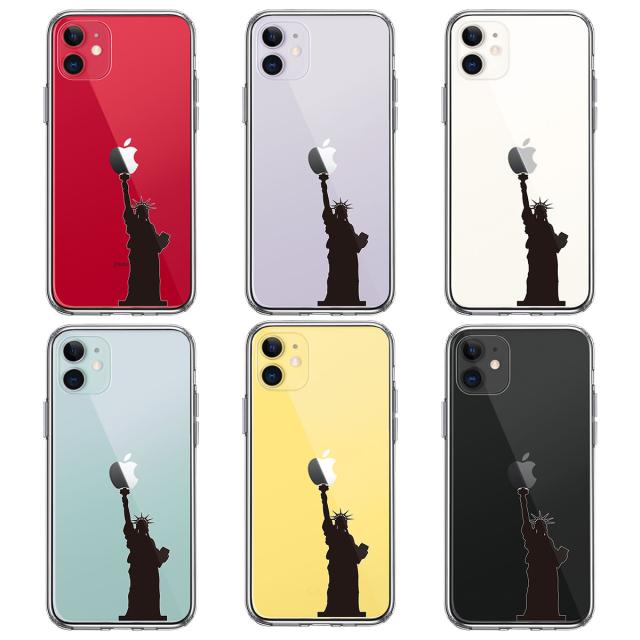iPhone11 ケース クリア自由の女神 スマホケース 側面ソフト 背面ハード ハイブリッド 送料無料-1