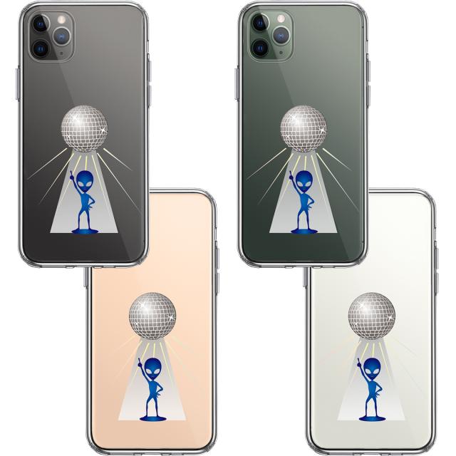 iPhone11pro ケース クリア宇宙人 ダンシング ミラーボール スマホケース 側面ソフト 背面ハード ハイブリッド 送料無料-1