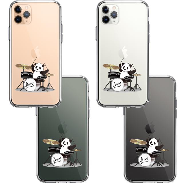 iPhone11pro ケース クリアドラム パンダ スマホケース 側面ソフト 背面ハード ハイブリッド 送料無料-1