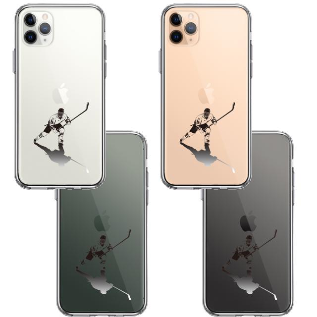 iPhone11pro ケース クリアアイスホッケー 影付き スマホケース 側面ソフト 背面ハード ハイブリッド 送料無料-1