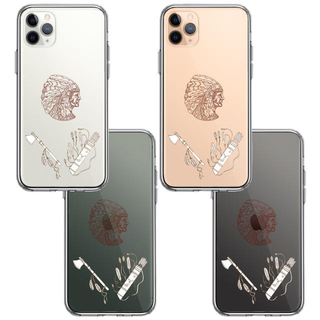 iPhone11pro ケース クリアネイティブアメリカン スマホケース 側面ソフト 背面ハード ハイブリッド 送料無料-1