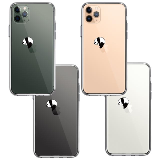 iPhone11pro ケース クリア パンダ panda 跳び箱 体操 スマホケース 側面ソフト 背面ハード ハイブリッド 送料無料-1