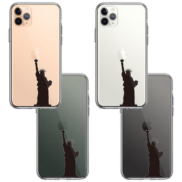 iPhone11pro ケース クリア 自由の女神 スマホケース 側面ソフト 背面ハード ハイブリッド 送料無料-1