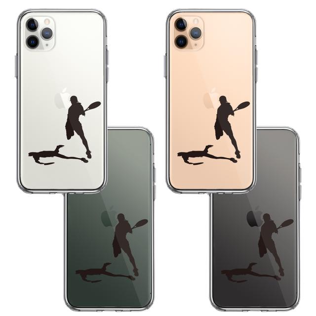 iPhone11pro ケース クリア テニス スマッシュ スマホケース 側面ソフト 背面ハード ハイブリッド 送料無料-1