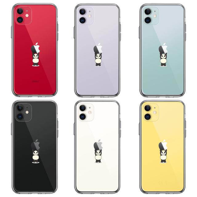 iPhone11 ケース クリア パンダ 重量挙げ 並感 スマホケース 側面ソフト 背面ハード ハイブリッド 送料無料-1
