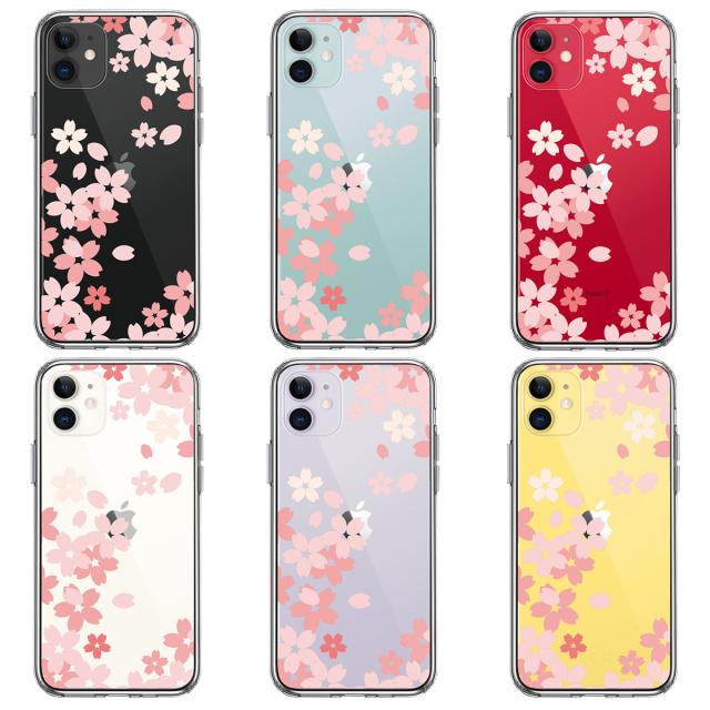 iPhone11 ケース クリア 桜 スマホケース 側面ソフト 背面ハード ハイブリッド 送料無料-1