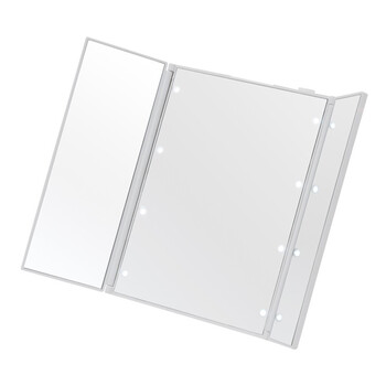 LED付女優卓上ミラー ビューティーミラー 鏡 三面鏡 光る 折りたたみ メイク 手鏡 送料無料-10