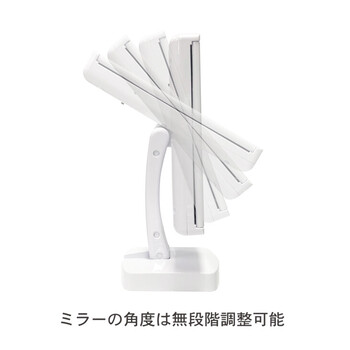 LED付女優卓上ミラー キレイミラー 鏡 三面鏡 光る 折りたたみ メイク 送料無料-11