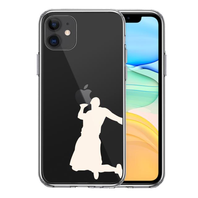 iPhone11 ケース クリア バスケ ダンクシュート２ 白 スマホケース 側面ソフト 背面ハード ハイブリッド 送料無料-0