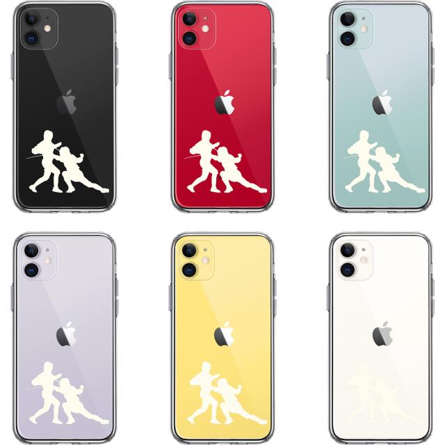 iPhone11 ケース クリア フェンシング ホワイト スマホケース 側面ソフト 背面ハード ハイブリッド 送料無料-1
