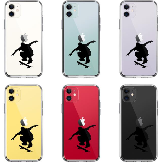 iPhone11 ケース クリア スケートボード スマホケース 側面ソフト 背面ハード ハイブリッド 送料無料-1