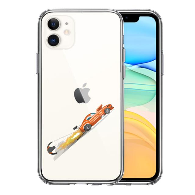 iPhone11 ケース クリア レーシングカー 車 オレンジ スマホケース 側面ソフト 背面ハード ハイブリッド 送料無料-0