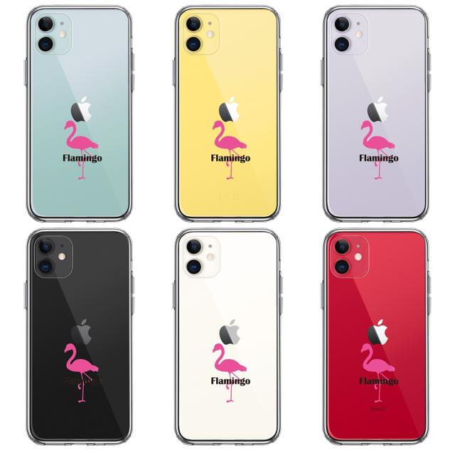 iPhone11 ケース クリア フラミンゴ スマホケース 側面ソフト 背面ハード ハイブリッド 送料無料-1