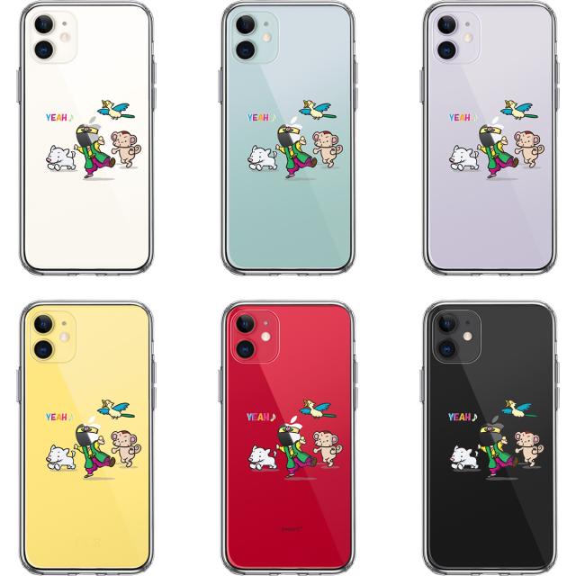iPhone11 ケース クリア 桃太郎 パーティー 軍団 スマホケース 側面ソフト 背面ハード ハイブリッド 送料無料-1