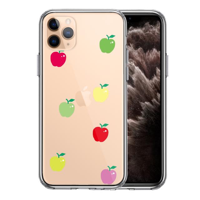 iPhone11pro ケース クリア リンゴ アップル 水玉 風 スマホケース 側面ソフト 背面ハード ハイブリッド 送料無料-0
