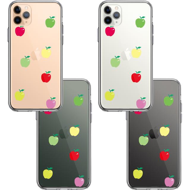 iPhone11pro ケース クリア リンゴ アップル 水玉 風 スマホケース 側面ソフト 背面ハード ハイブリッド 送料無料-1