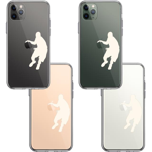 iPhone11pro ケース クリア バスケット ボール ドリブル 白 スマホケース 側面ソフト 背面ハード ハイブリッド 送料無料-1