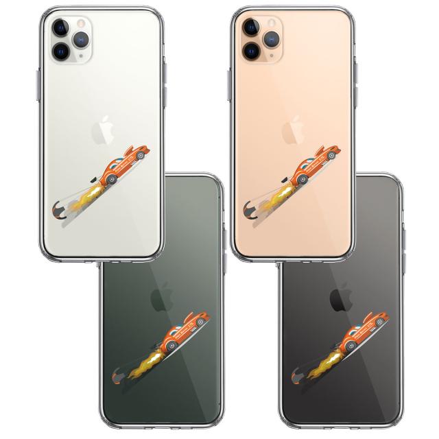 iPhone11pro ケース クリア レーシングカー 車 オレンジ スマホケース 側面ソフト 背面ハード ハイブリッド 送料無料-1