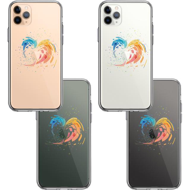 iPhone11pro ケース クリア 幾何学 ハート スマホケース 側面ソフト 背面ハード ハイブリッド 送料無料-1