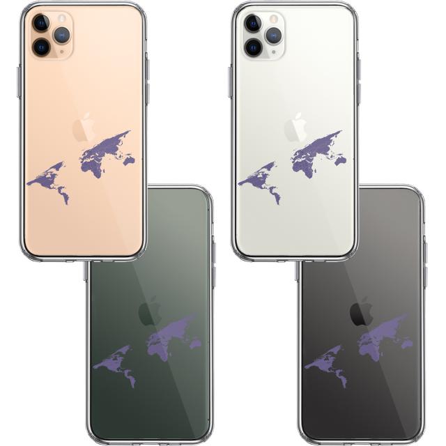 iPhone11pro ケース クリア 世界地図 スマホケース 側面ソフト 背面ハード ハイブリッド 送料無料-1