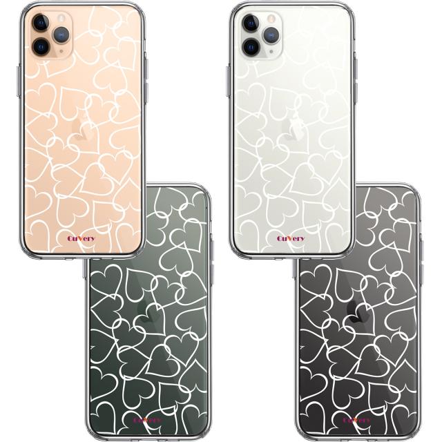 iPhone11pro ケース クリア ハート ホワイト スマホケース 側面ソフト 背面ハード ハイブリッド 送料無料-1