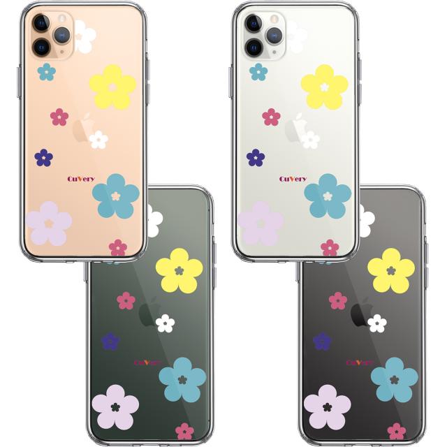 iPhone11pro ケース クリア 花柄 フローラル スマホケース 側面ソフト 背面ハード ハイブリッド 送料無料-1