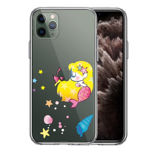 iPhone11pro ケース クリア Young mermaid 人魚 1 スマホケース 側面ソフト 背面ハード ハイブリッド 送料無料-0
