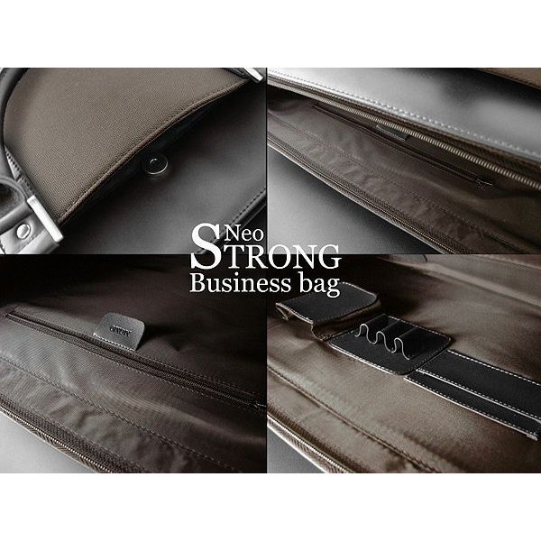 MOMO硬質ナイロン×レザー使用 NEOストロングビジネスバッグ AN-942 送料無料-1