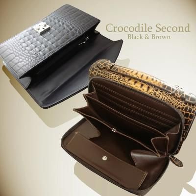 christina.A.Gクロコダイル型押し牛革セカンドバッグ AN-286 2色展開 送料無料-1