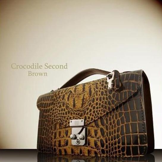 christina.A.Gクロコダイル型押し牛革セカンドバッグ AN-286 2色展開 送料無料-4
