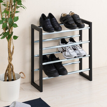 伸縮式シューズラック4段 送料無料-4
