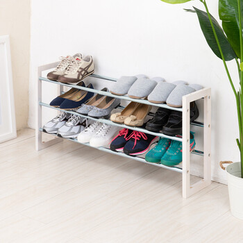 伸縮式シューズラック3段 送料無料-3