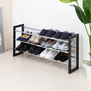 伸縮式シューズラック3段 送料無料-5