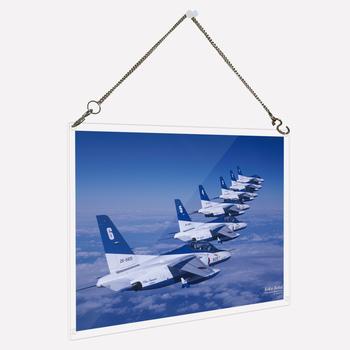 アクリル プレート 写真 航空自衛隊 ブルーインパルス T-4 編隊飛行 デザイン スタンド 壁掛け 両用 送料無料-2