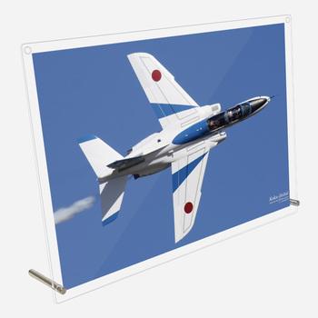 アクリル プレート 写真 航空自衛隊 ブルーインパルス T-4 単機 デザイン スタンド 壁掛け 両用 送料無料-1