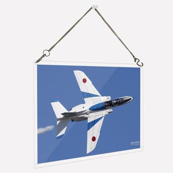 アクリル プレート 写真 航空自衛隊 ブルーインパルス T-4 単機 デザイン スタンド 壁掛け 両用 送料無料-2