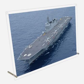 アクリル プレート 写真 海上自衛隊 護衛艦 DDH-184 かが デザイン スタンド 壁掛け 両用 送料無料-1