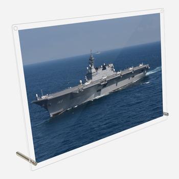 アクリル プレート 写真 海上自衛隊 護衛艦 DDH-183 いずも デザイン スタンド 壁掛け 両用 送料無料-1