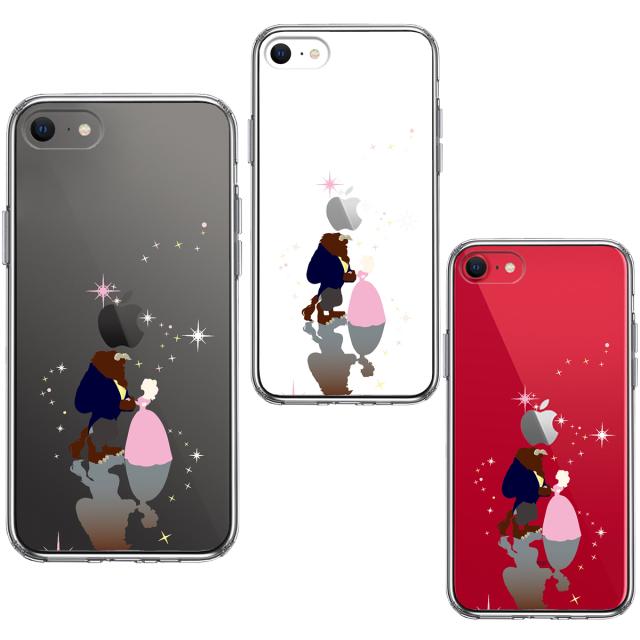 iPhoneSE ケース 第3世代 第2世代 クリア 美女と野獣 スマホケース 側面ソフト 背面ハード ハイブリッド 送料無料-1