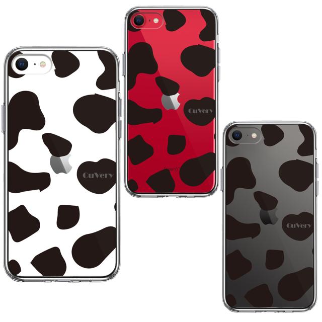 iPhoneSE ケース 第3世代 第2世代 クリア アニマル柄 カウ 牛 スマホケース 側面ソフト 背面ハード ハイブリッド 送料無料-1