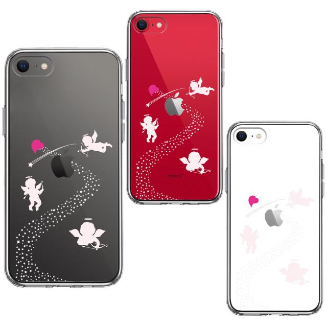 iPhoneSE ケース 第3世代 第2世代 クリア 天の川 ハート エンジェル スマホケース 側面ソフト 背面ハード ハイブリッド 送料無料-1
